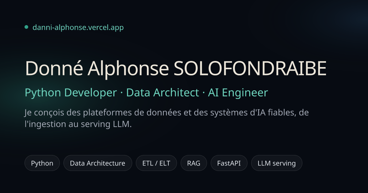 Donné Alphonse SOLOFONDRAIBE — Python Developer · Data Architect · AI ...